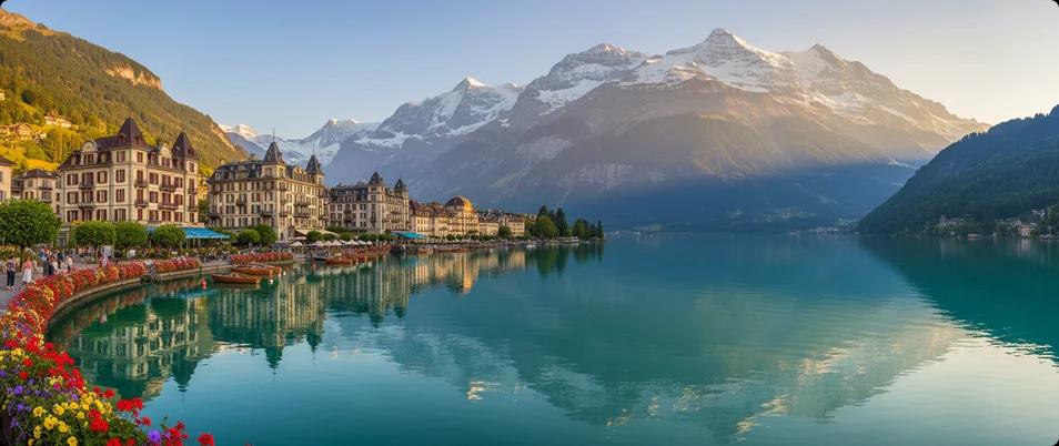 Beautiful lake of switzerland